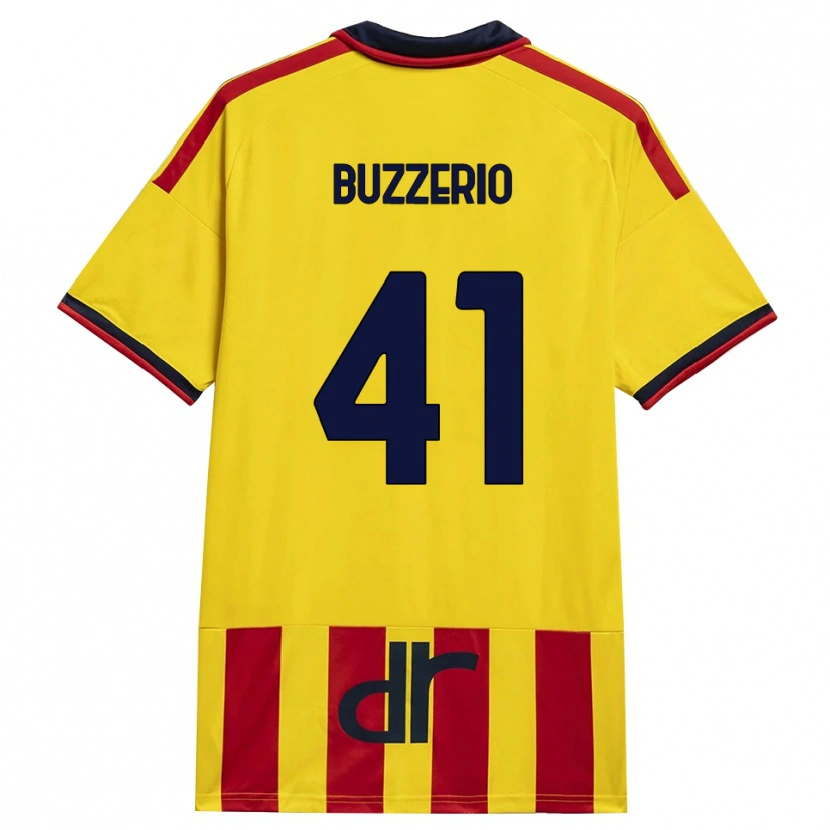 Danxen Kinderen Mattia Buzzerio #41 Geel Rood Thuisshirt Thuistenue 2026/27 T-Shirt