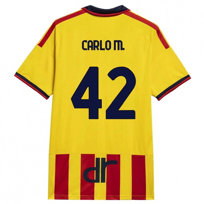 Danxen Kinderen Carlo Mariano #42 Geel Rood Thuisshirt Thuistenue 2026/27 T-Shirt