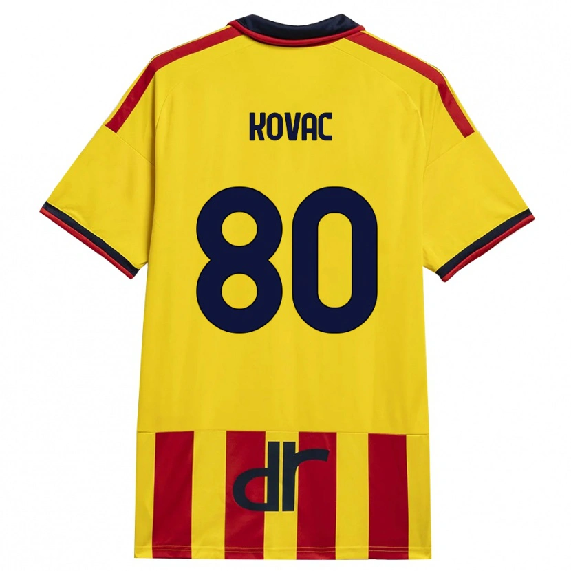 Danxen Kinderen Niko Kovač #80 Geel Rood Thuisshirt Thuistenue 2026/27 T-Shirt