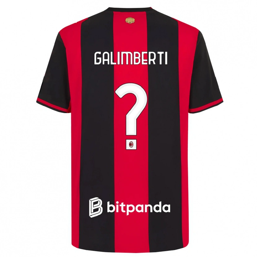 Danxen Kinderen Vittorio Galimberti #0 Rood Zwart Wit Thuisshirt Thuistenue 2026/27 T-Shirt