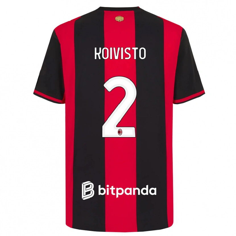 Danxen Kinderen Emma Koivisto #2 Rood Zwart Wit Thuisshirt Thuistenue 2026/27 T-Shirt