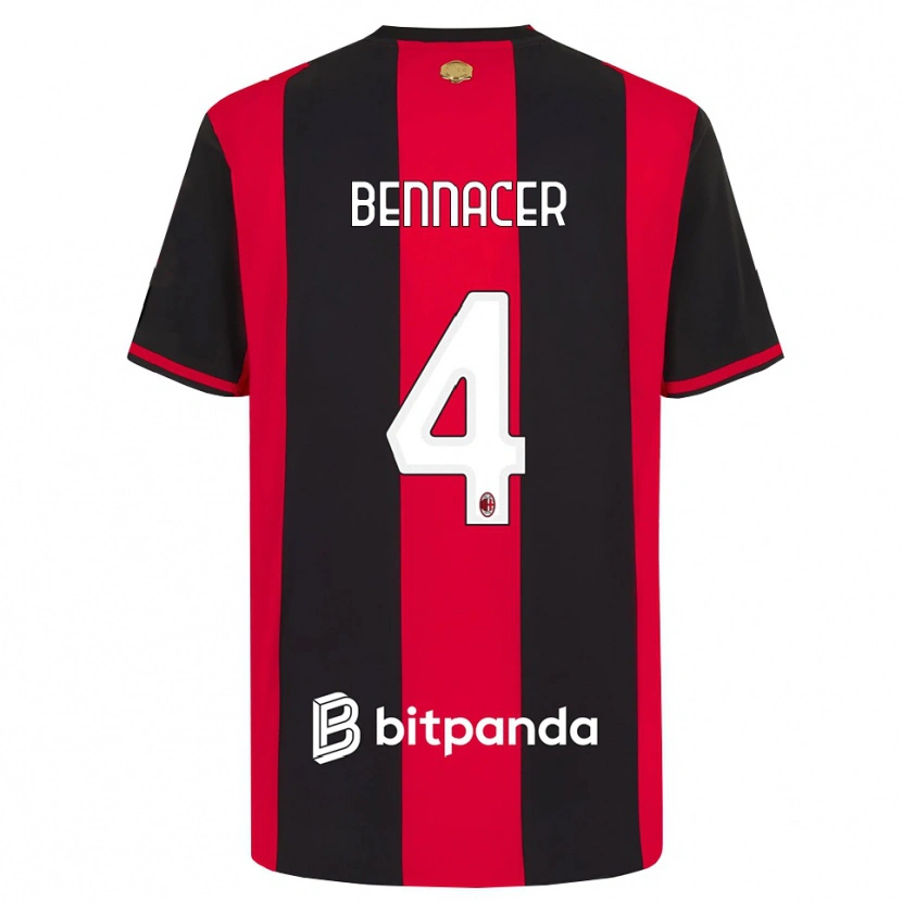 Danxen Kinderen Ismael Bennacer #4 Rood Zwart Wit Thuisshirt Thuistenue 2026/27 T-Shirt