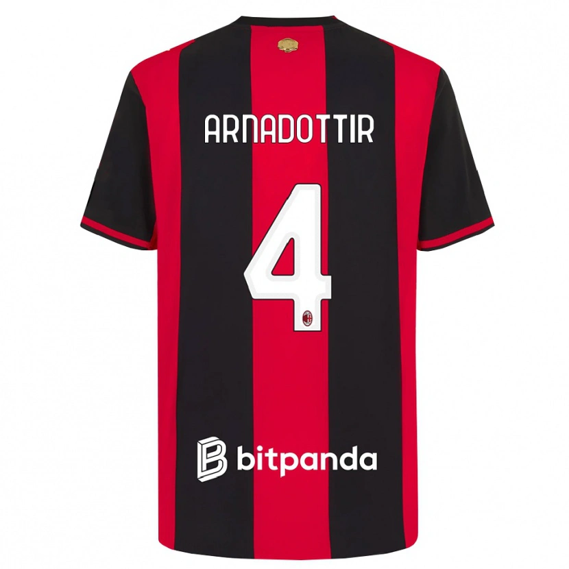 Danxen Kinderen Guony Arnadottir #4 Rood Zwart Wit Thuisshirt Thuistenue 2026/27 T-Shirt