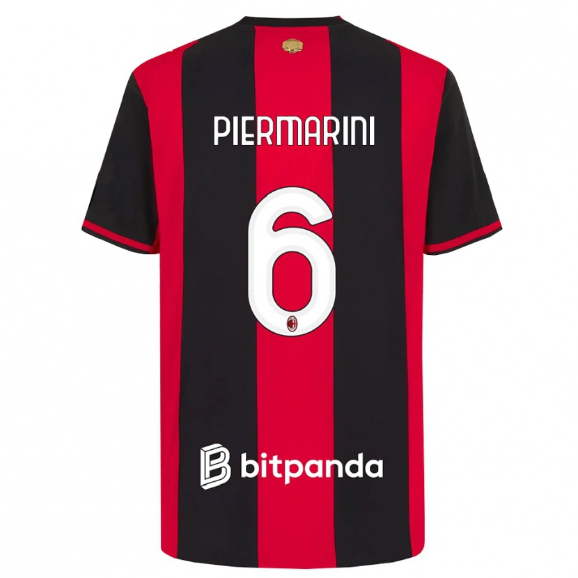 Danxen Kinderen Mattia Piermarini #6 Rood Zwart Wit Thuisshirt Thuistenue 2026/27 T-Shirt