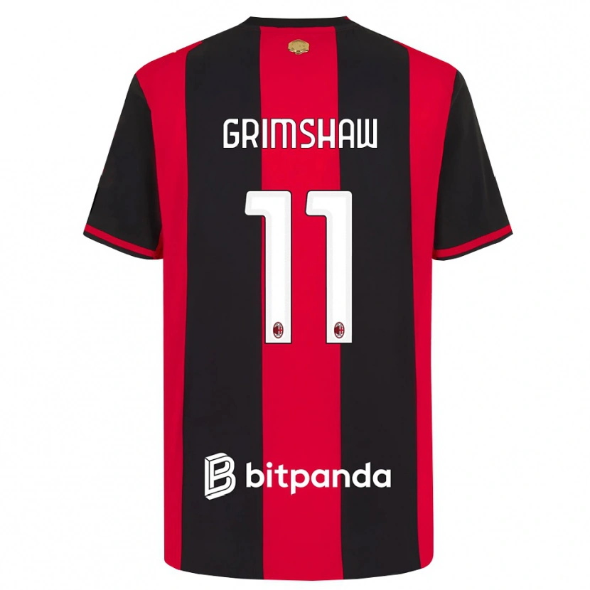 Danxen Kinderen Christy Grimshaw #11 Rood Zwart Wit Thuisshirt Thuistenue 2026/27 T-Shirt
