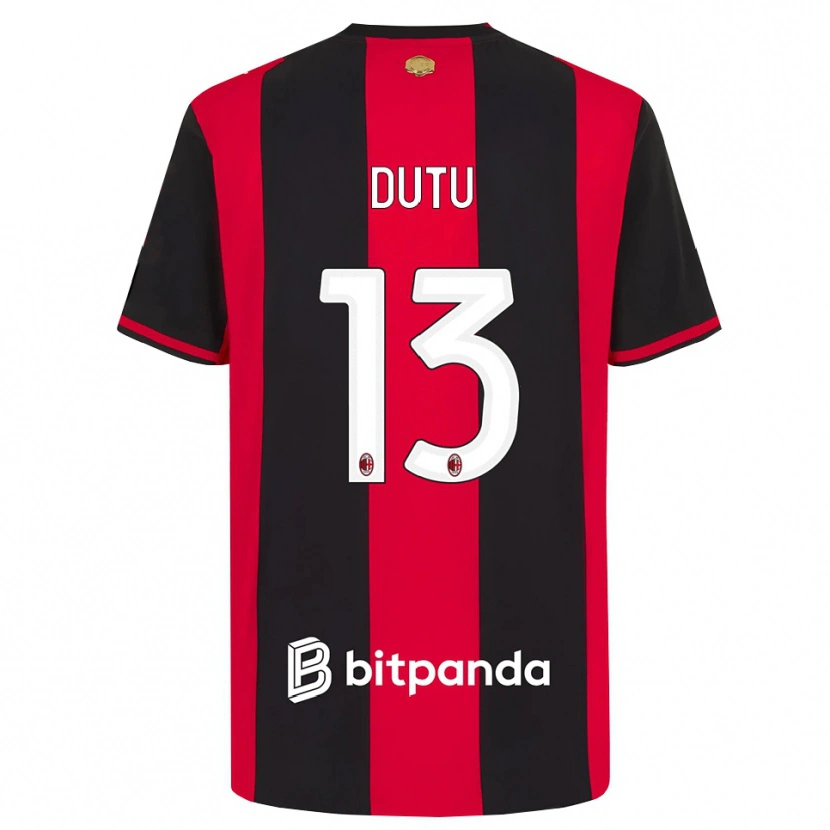 Danxen Kinderen Matteo Dutu #13 Rood Zwart Wit Thuisshirt Thuistenue 2026/27 T-Shirt
