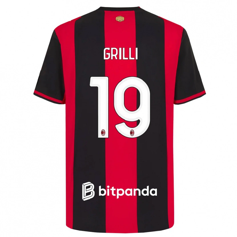 Danxen Kinderen Lorenzo Grilli #19 Rood Zwart Wit Thuisshirt Thuistenue 2026/27 T-Shirt