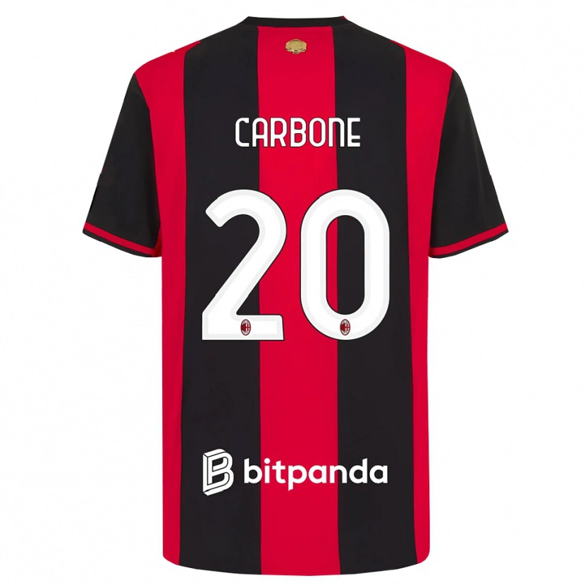 Danxen Kinderen Emanuele Carbone #20 Rood Zwart Wit Thuisshirt Thuistenue 2026/27 T-Shirt
