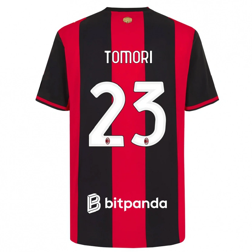 Danxen Kinderen Fikayo Tomori #23 Rood Zwart Wit Thuisshirt Thuistenue 2026/27 T-Shirt