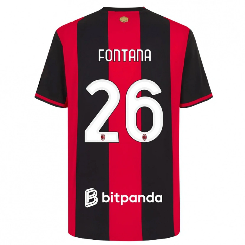Danxen Kinderen Francesco Fontana #26 Rood Zwart Wit Thuisshirt Thuistenue 2026/27 T-Shirt