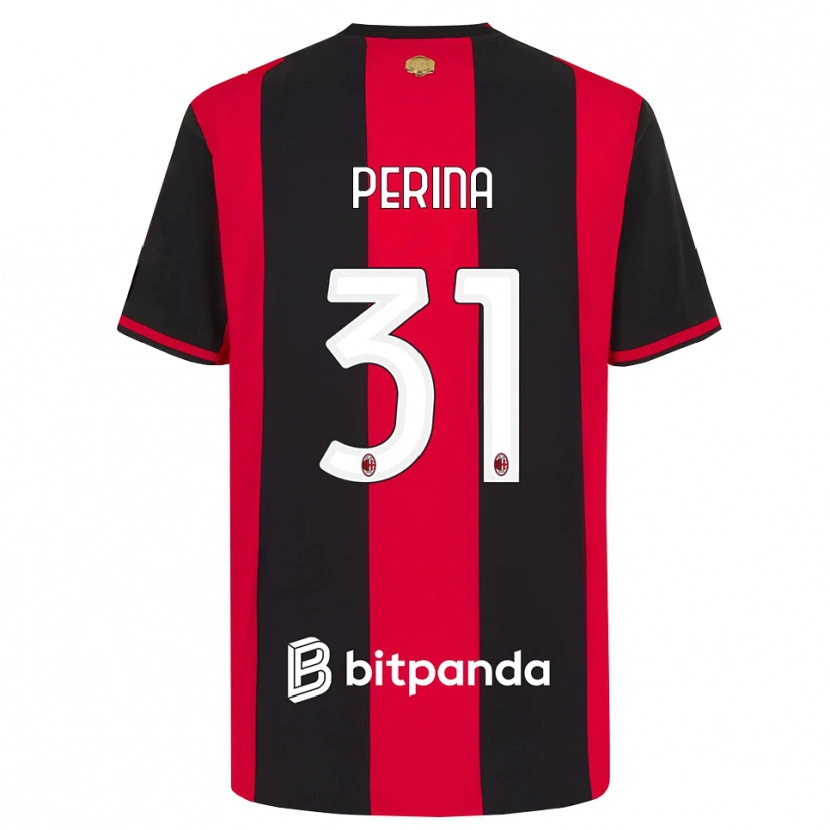 Danxen Kinderen Gioele Perina #31 Rood Zwart Wit Thuisshirt Thuistenue 2026/27 T-Shirt