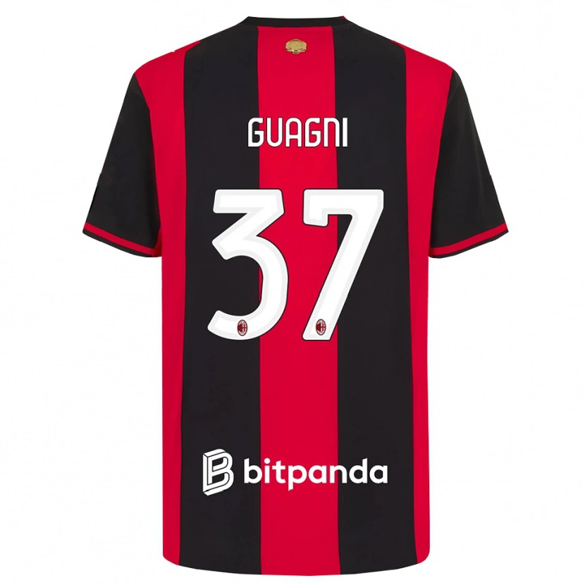 Danxen Kinderen Alia Guagni #37 Rood Zwart Wit Thuisshirt Thuistenue 2026/27 T-Shirt