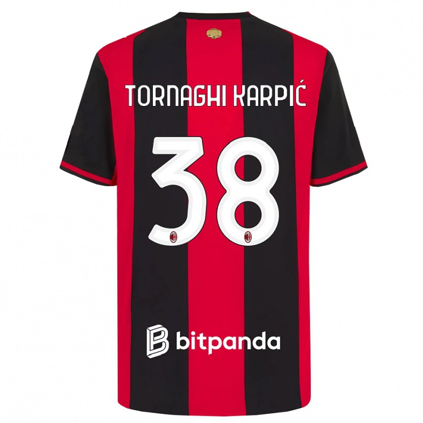 Danxen Kinderen Lavinia Tornaghi Karpić #38 Rood Zwart Wit Thuisshirt Thuistenue 2026/27 T-Shirt