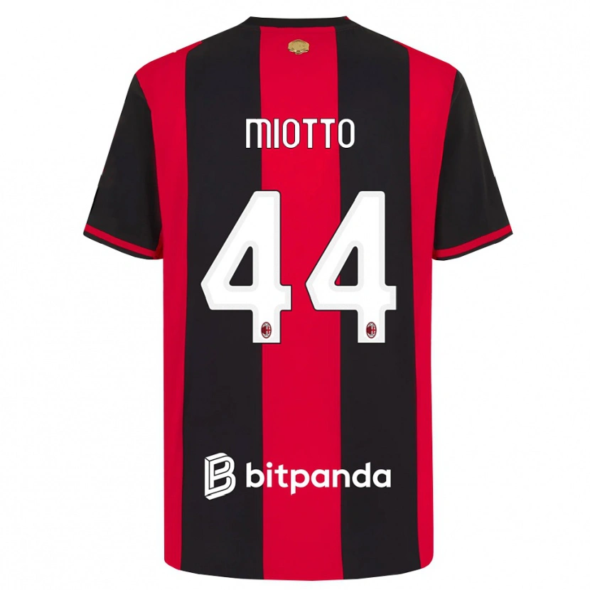 Danxen Kinderen Giorgia Miotto #44 Rood Zwart Wit Thuisshirt Thuistenue 2026/27 T-Shirt