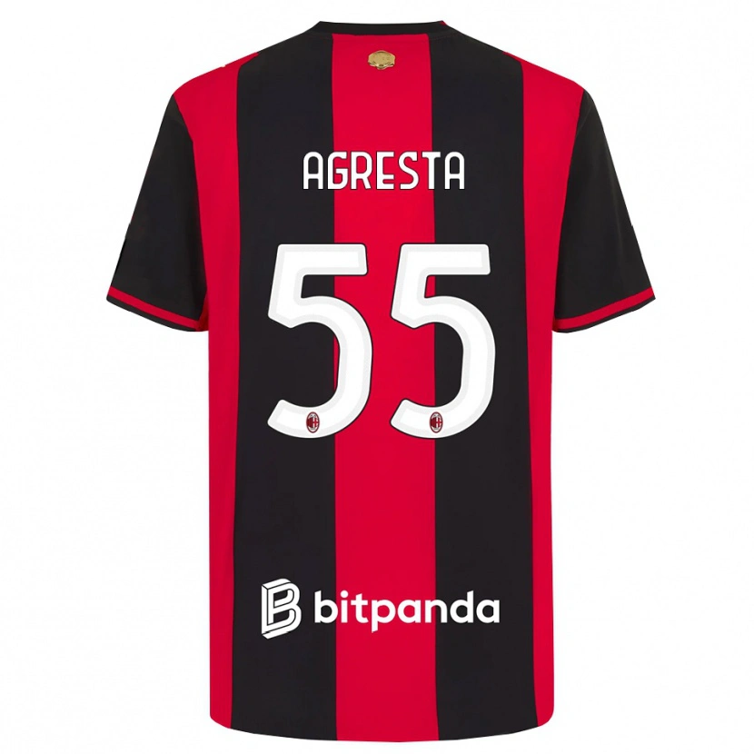 Danxen Kinderen Stefano Agresta #55 Rood Zwart Wit Thuisshirt Thuistenue 2026/27 T-Shirt