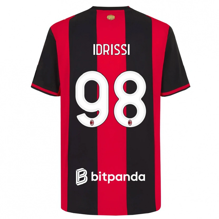 Danxen Kinderen Yahya Idrissi #98 Rood Zwart Wit Thuisshirt Thuistenue 2026/27 T-Shirt