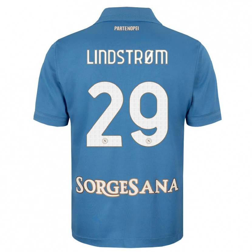Danxen Kinderen Jesper Lindstrøm #29 Haze Blauw Wit Thuisshirt Thuistenue 2026/27 T-Shirt