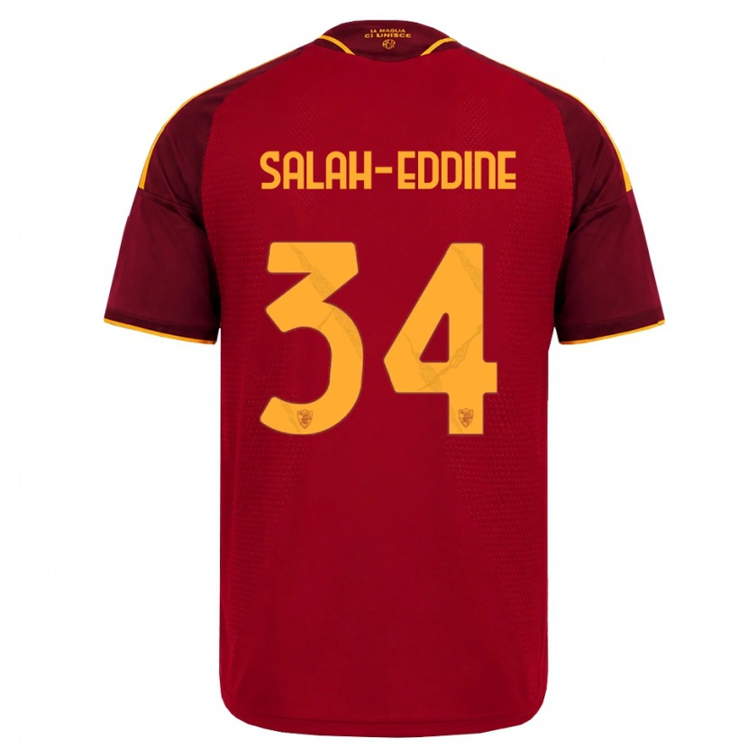 Danxen Kinderen Anass Salah-Eddine #34 Rood Gouden Geel Thuisshirt Thuistenue 2026/27 T-Shirt