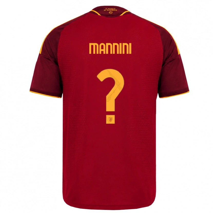 Danxen Kinderen Mattia Mannini #0 Rood Gouden Geel Thuisshirt Thuistenue 2026/27 T-Shirt