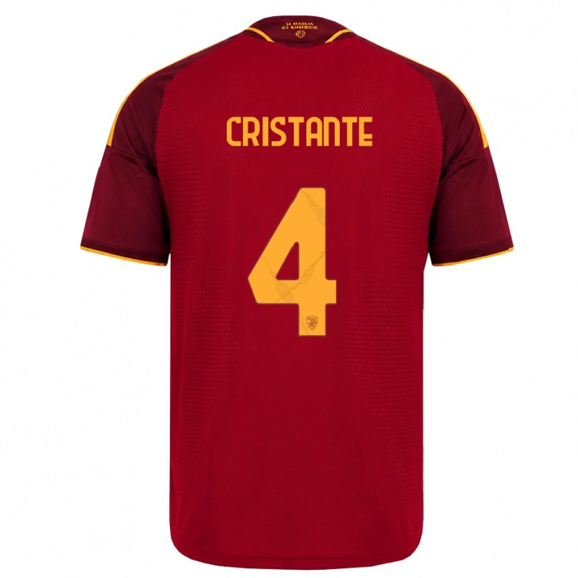 Danxen Kinderen Bryan Cristante #4 Rood Gouden Geel Thuisshirt Thuistenue 2026/27 T-Shirt