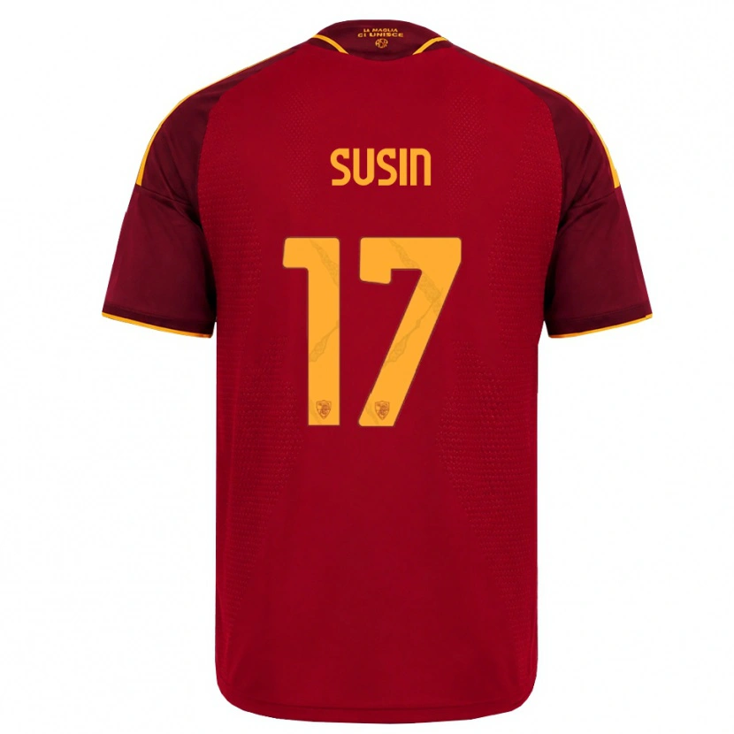 Danxen Kinderen Flavio Susin #17 Rood Gouden Geel Thuisshirt Thuistenue 2026/27 T-Shirt