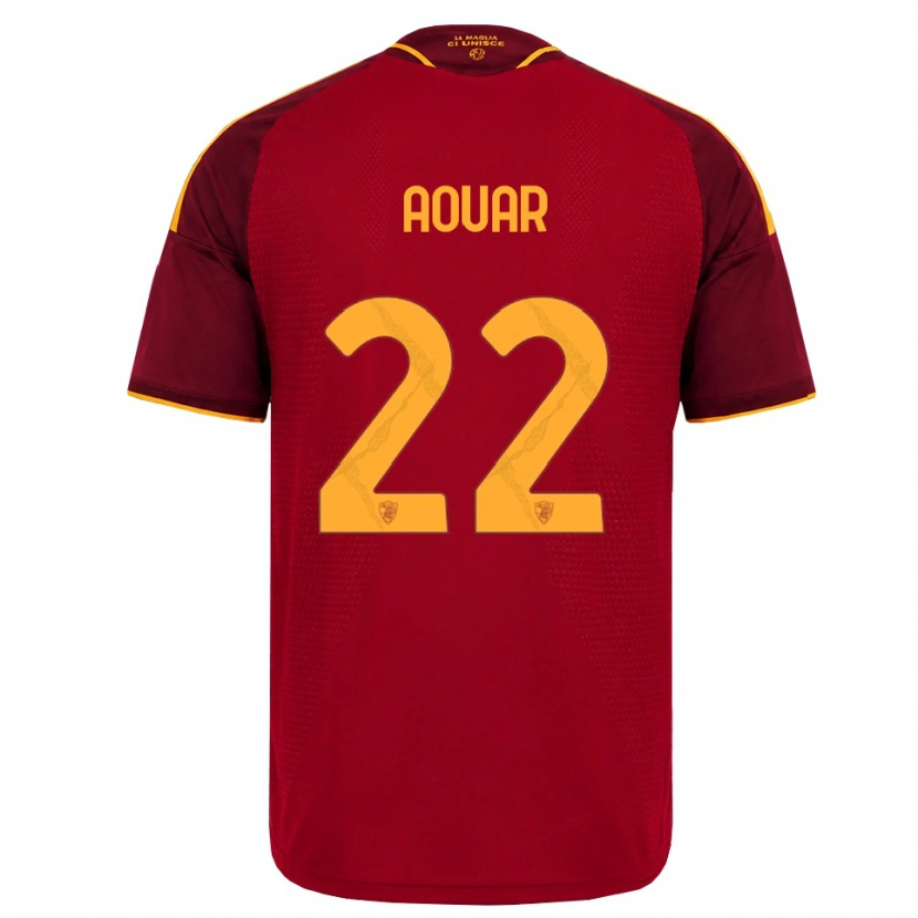 Danxen Kinderen Houssem Aouar #22 Rood Gouden Geel Thuisshirt Thuistenue 2026/27 T-Shirt