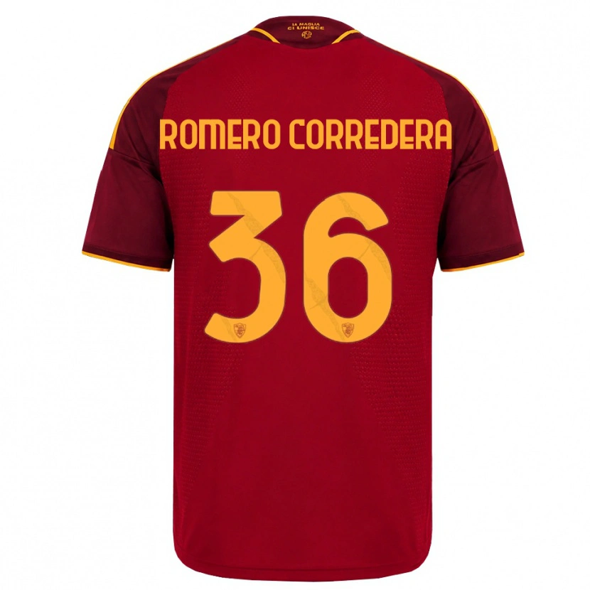Danxen Kinderen Miguel Romero Corredera #36 Rood Gouden Geel Thuisshirt Thuistenue 2026/27 T-Shirt