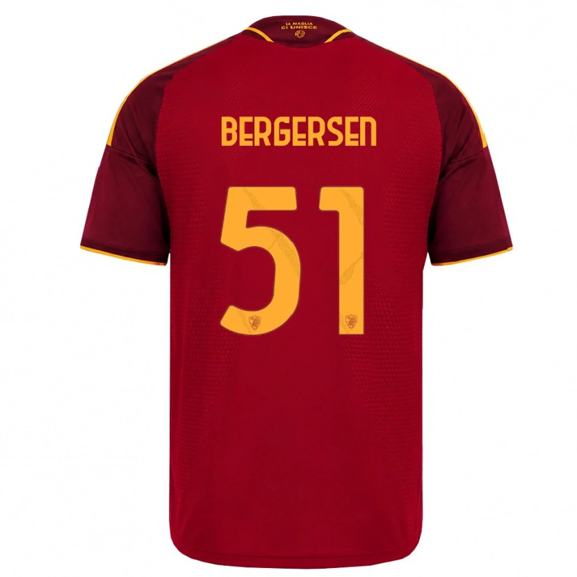 Danxen Kinderen Mina Bergersen #51 Rood Gouden Geel Thuisshirt Thuistenue 2026/27 T-Shirt
