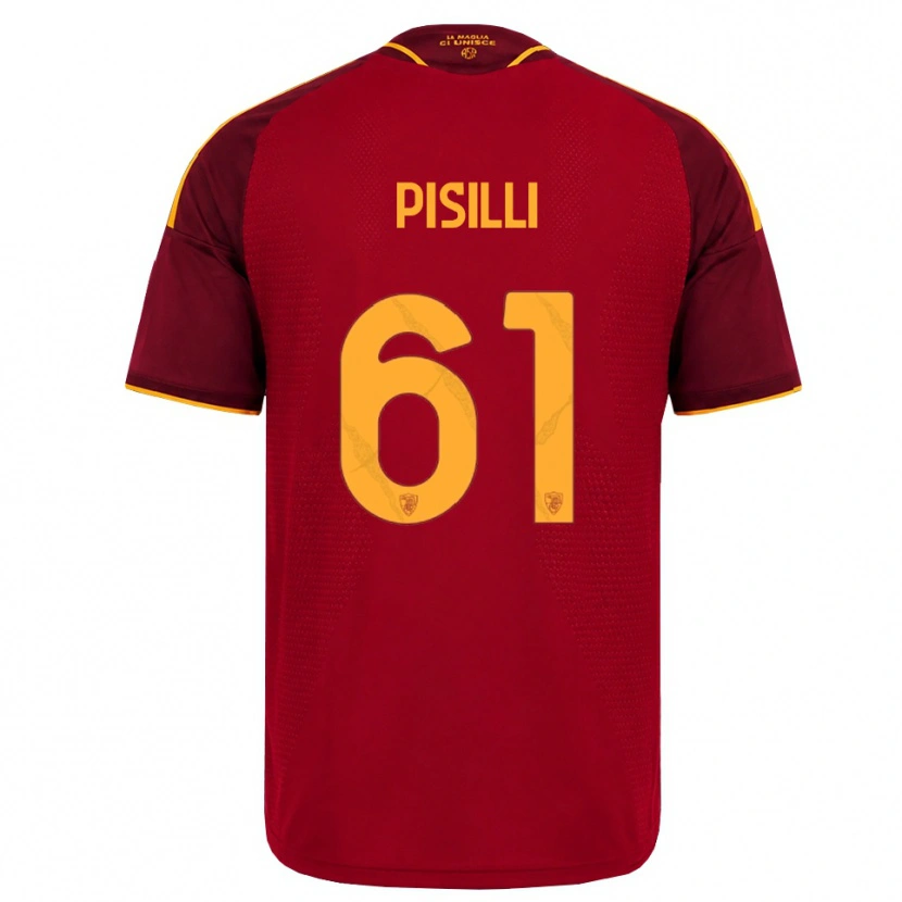 Danxen Kinderen Niccolò Pisilli #61 Rood Gouden Geel Thuisshirt Thuistenue 2026/27 T-Shirt