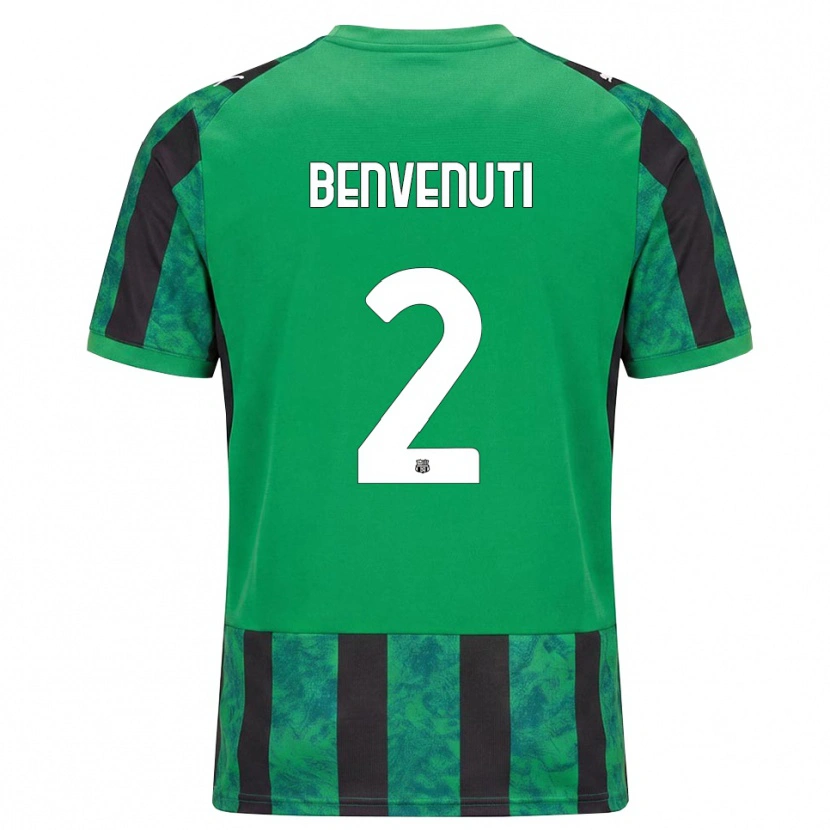 Danxen Kinderen Giacomo Benvenuti #2 Groen Zwart Wit Thuisshirt Thuistenue 2026/27 T-Shirt