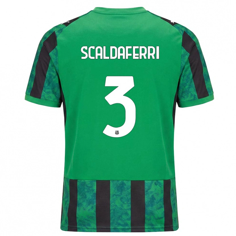 Danxen Kinderen Andrea Scaldaferri #3 Groen Zwart Wit Thuisshirt Thuistenue 2026/27 T-Shirt