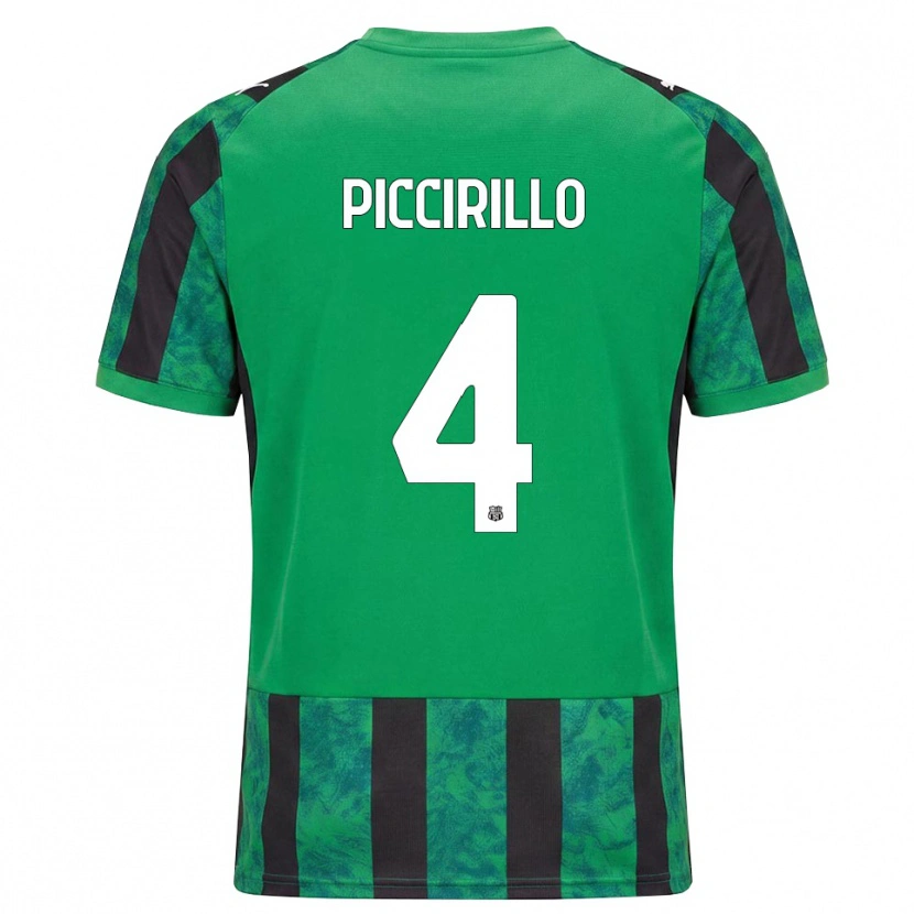 Danxen Kinderen Michele Piccirillo #4 Groen Zwart Wit Thuisshirt Thuistenue 2026/27 T-Shirt