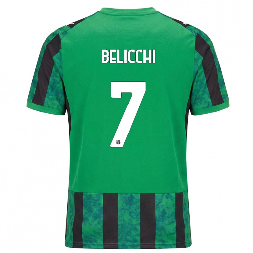 Danxen Kinderen Gianmarco Belicchi #7 Groen Zwart Wit Thuisshirt Thuistenue 2026/27 T-Shirt
