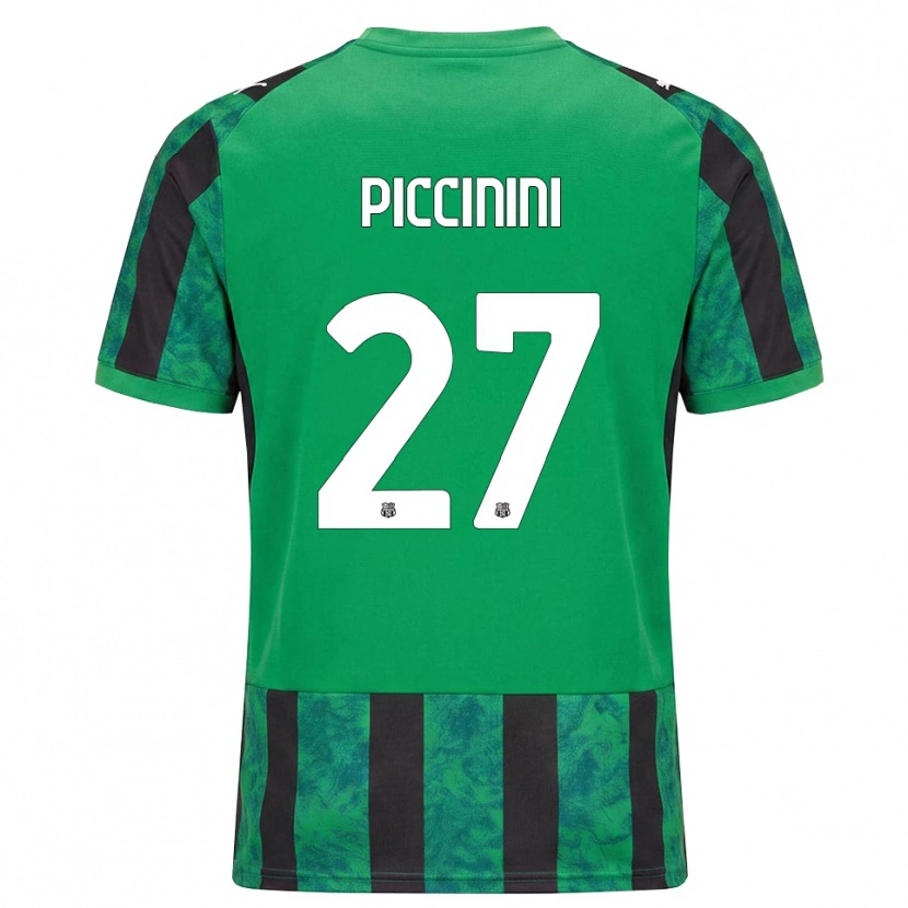 Danxen Kinderen Stefano Piccinini #27 Groen Zwart Wit Thuisshirt Thuistenue 2026/27 T-Shirt
