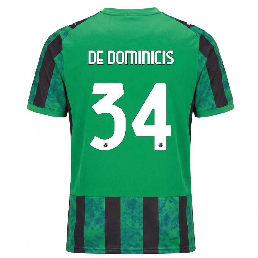 Danxen Kinderen Diego De Dominicis #34 Groen Zwart Wit Thuisshirt Thuistenue 2026/27 T-Shirt