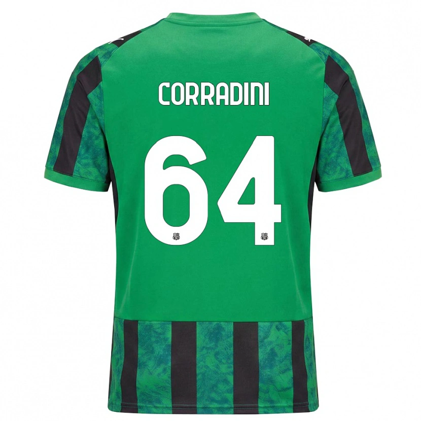 Danxen Kinderen Francesco Corradini #64 Groen Zwart Wit Thuisshirt Thuistenue 2026/27 T-Shirt