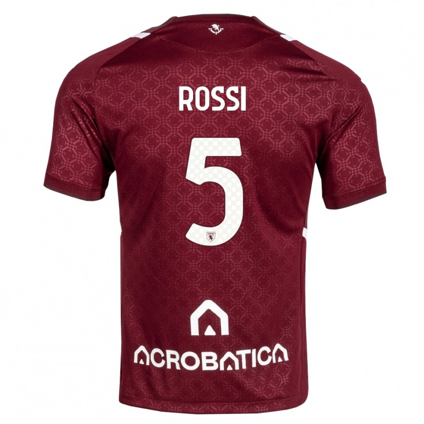 Danxen Kinderen Simone Rossi #5 Bordeauxrood Wit Thuisshirt Thuistenue 2026/27 T-Shirt
