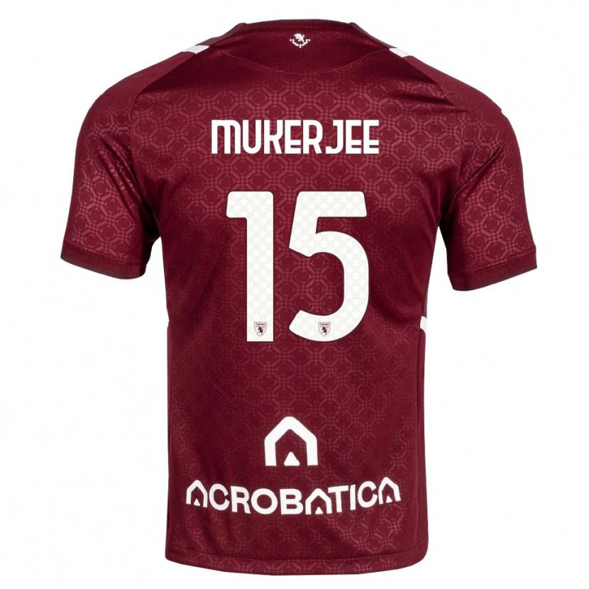 Danxen Kinderen Carlo Mukerjee #15 Bordeauxrood Wit Thuisshirt Thuistenue 2026/27 T-Shirt
