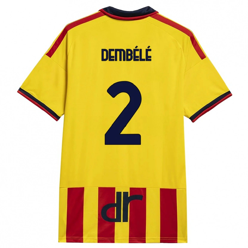 Danxen Kinderen Ali Dembélé #2 Geel Rood Thuisshirt Thuistenue 2026/27 T-Shirt