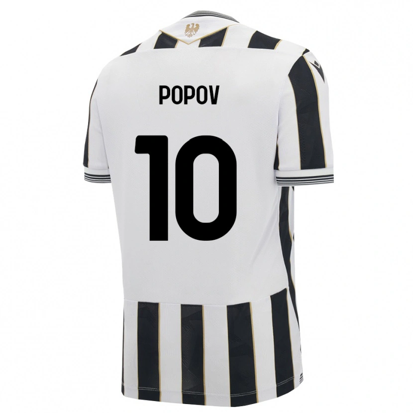Danxen Kinderen Nikolay Popov #10 Zwart Wit Roze Thuisshirt Thuistenue 2026/27 T-Shirt