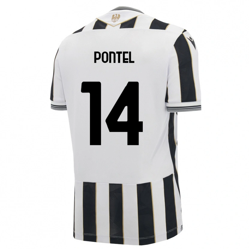 Danxen Kinderen Simone Pontel #14 Zwart Wit Roze Thuisshirt Thuistenue 2026/27 T-Shirt