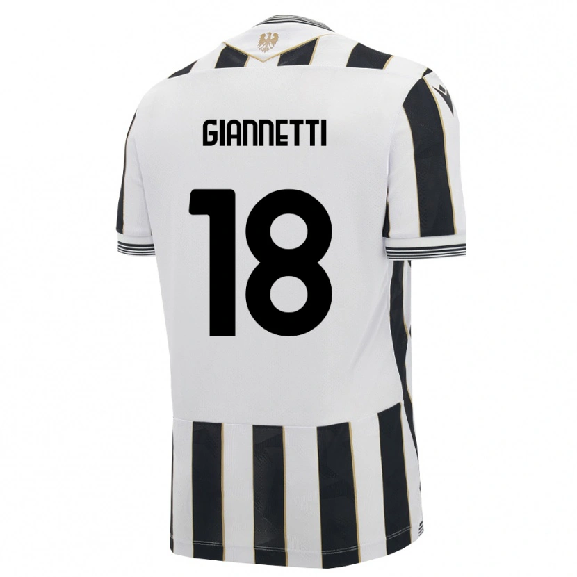 Danxen Kinderen Lautaro Giannetti #18 Zwart Wit Roze Thuisshirt Thuistenue 2026/27 T-Shirt