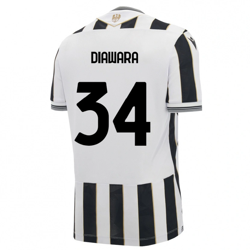 Danxen Kinderen Sekou Diawara #34 Zwart Wit Roze Thuisshirt Thuistenue 2026/27 T-Shirt