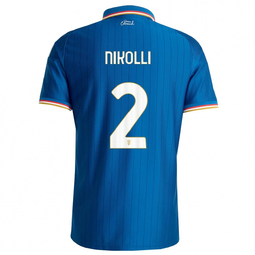 Danxen Kinderen Denis Nikolli #2 Blauw Wit Rood Thuisshirt Thuistenue 2026/27 T-Shirt