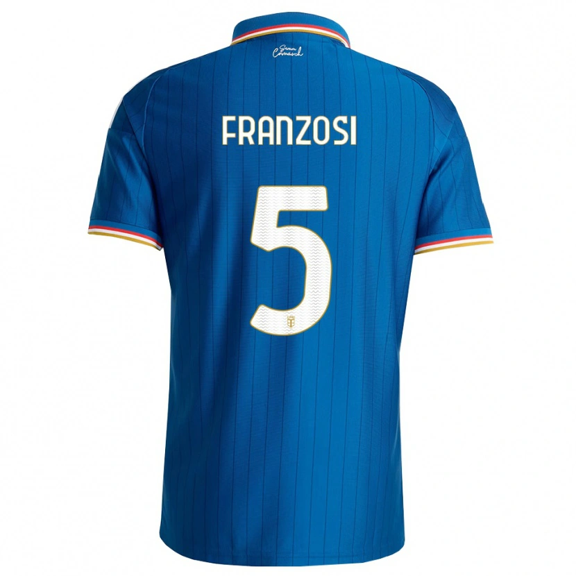 Danxen Kinderen Edoardo Franzosi #5 Blauw Wit Rood Thuisshirt Thuistenue 2026/27 T-Shirt