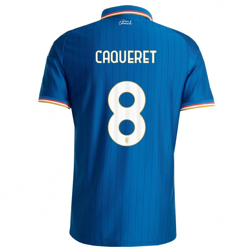 Danxen Kinderen Maxence Caqueret #8 Blauw Wit Rood Thuisshirt Thuistenue 2026/27 T-Shirt