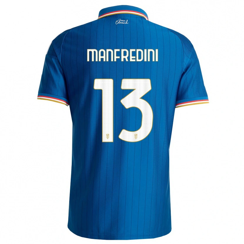 Danxen Kinderen Matteo Manfredini #13 Blauw Wit Rood Thuisshirt Thuistenue 2026/27 T-Shirt