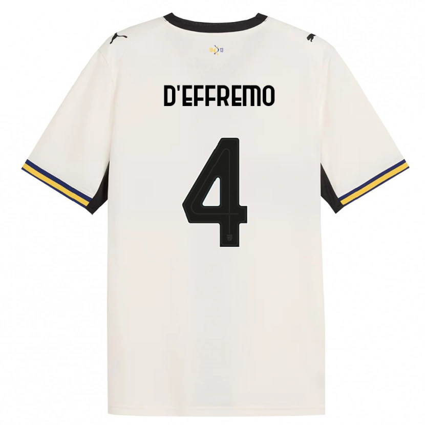Danxen Kinderen Dario D'effremo #4 Off-White Zwart Geel Thuisshirt Thuistenue 2026/27 T-Shirt
