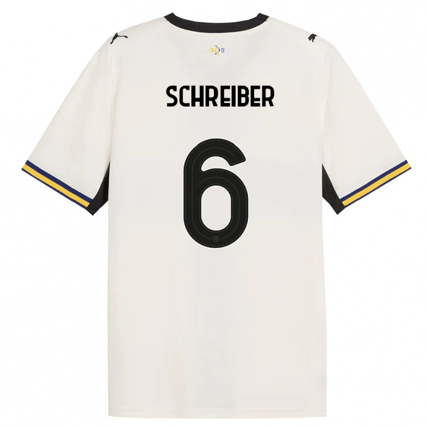 Danxen Kinderen Fabio Schreiber #6 Off-White Zwart Geel Thuisshirt Thuistenue 2026/27 T-Shirt