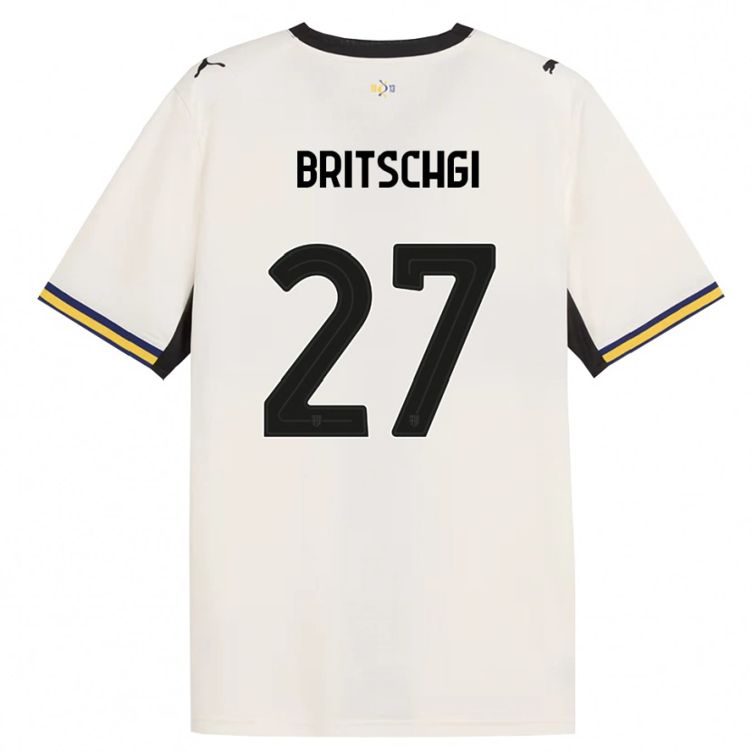 Danxen Kinderen Sascha Britschgi #27 Off-White Zwart Geel Thuisshirt Thuistenue 2026/27 T-Shirt